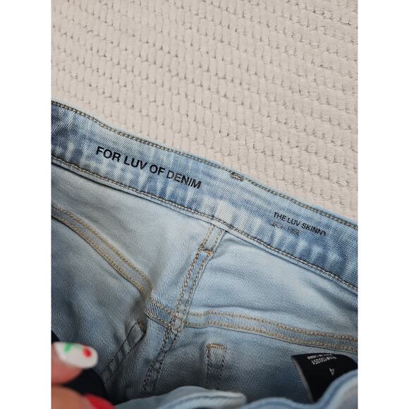 For Luv Of Denim Jeans Womens 4 The Luv Skinny Hight Rise Light Wash Stretch - Picture 5 of 9